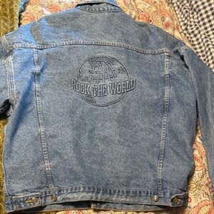 VINTAGE Rock the world Jean Jacket XXL